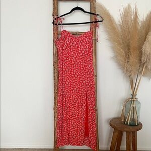 Audrey 3+1 Vibrant Red Patterned Dress